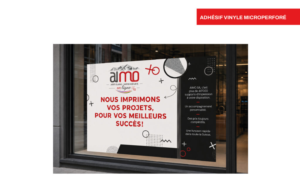 Adhésif Vinyle Microperforé - Autocollant vitrine