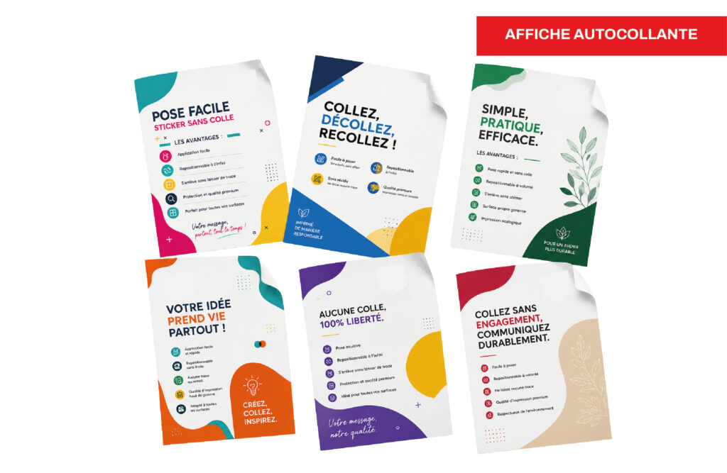 Affiche autocollante - Facile à coller et repositionnable