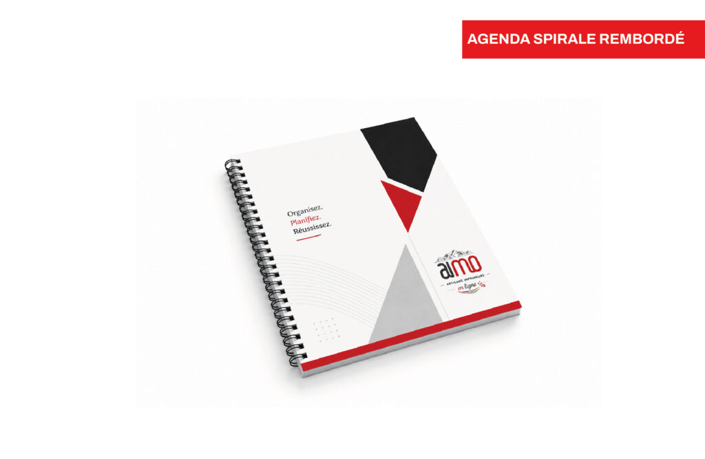 Agenda spirale rembordé