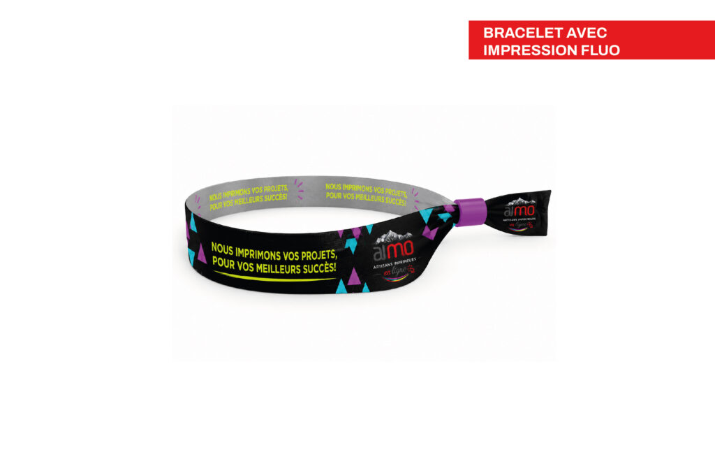 Bracelet d'évènement avec impression fluo