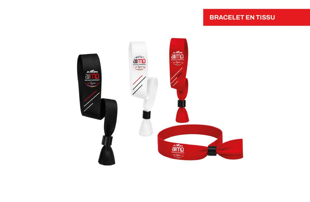 Bracelet en tissu publicitaire impression quadri