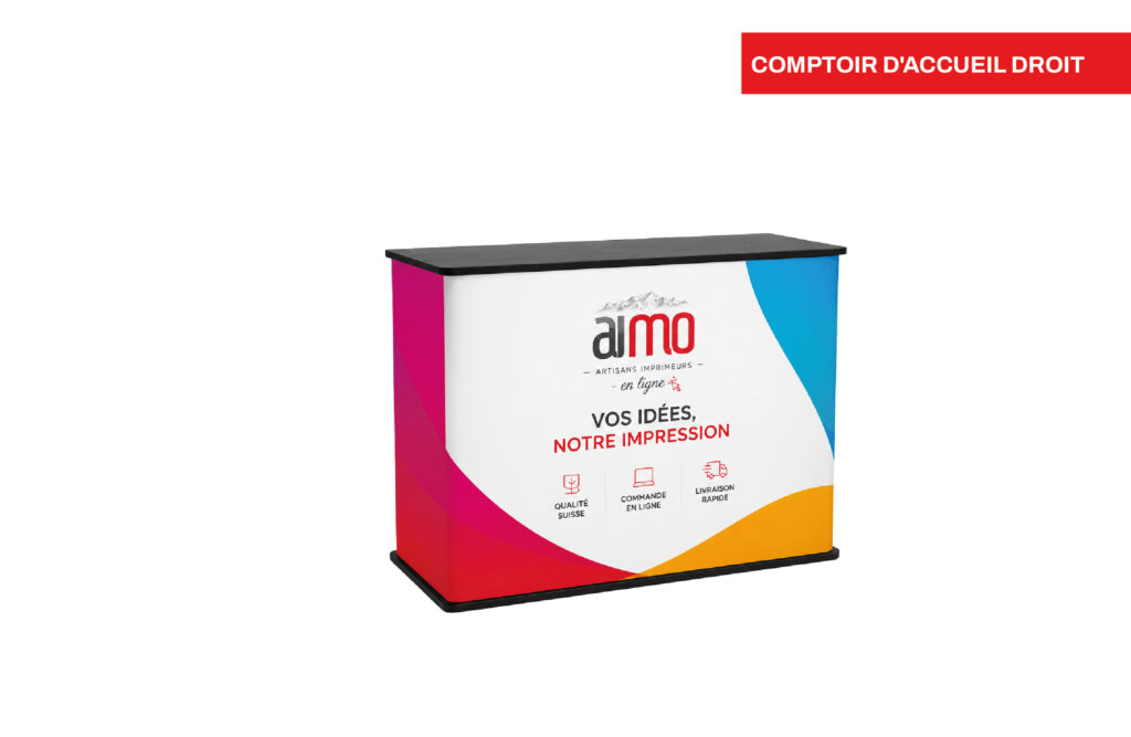 Comptoir d'accueil droit personnalisable