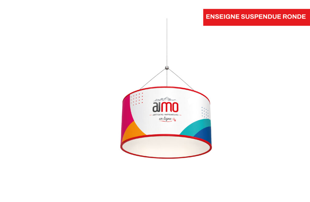 Enseigne suspendue ronde premium - Gamme prestige