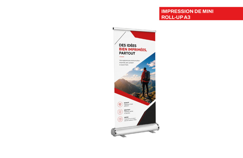 Impression de mini roll-up A3 ou A4