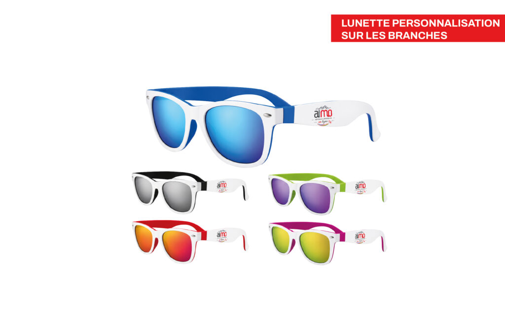 Lunette de soleil de couleur - Personnalisation sur les branches