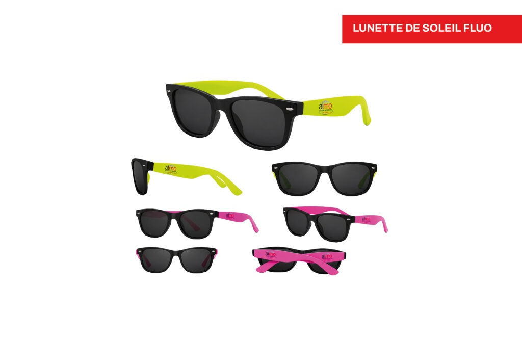 Lunette de soleil fluo personnalisées