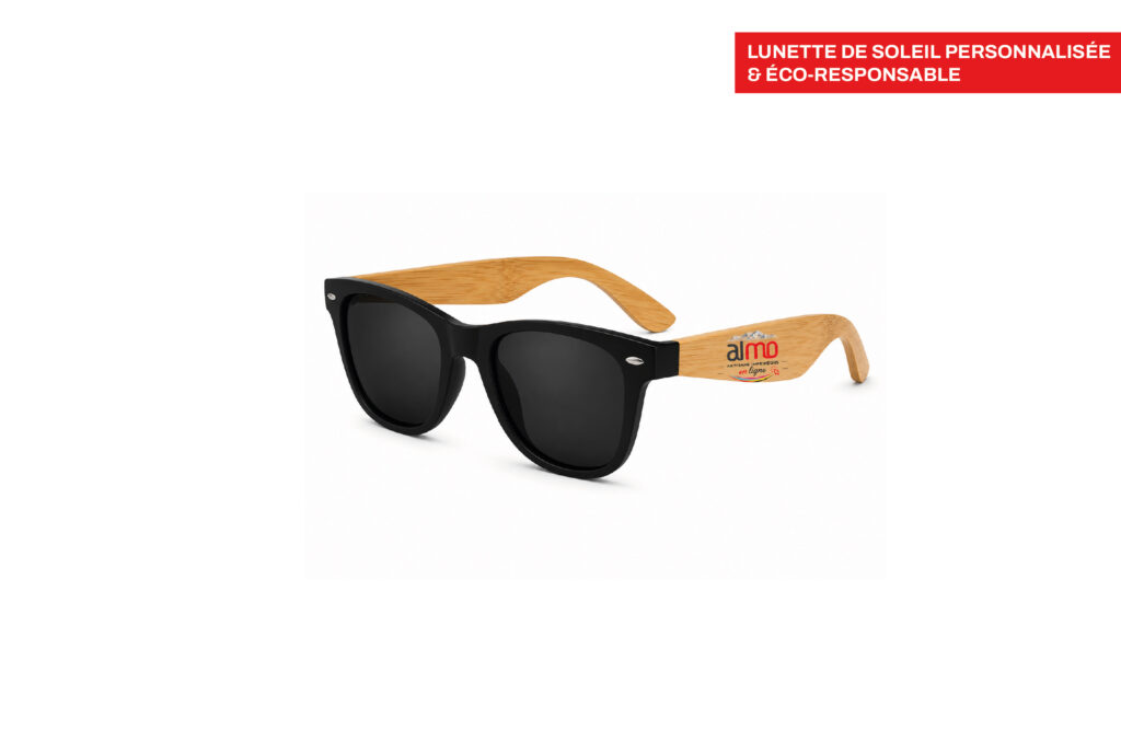 Lunette de soleil effet bambou avec personnalisation