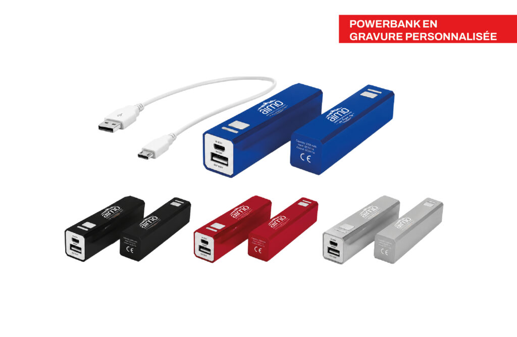 Batterie / Powerbank en gravure personnalisée