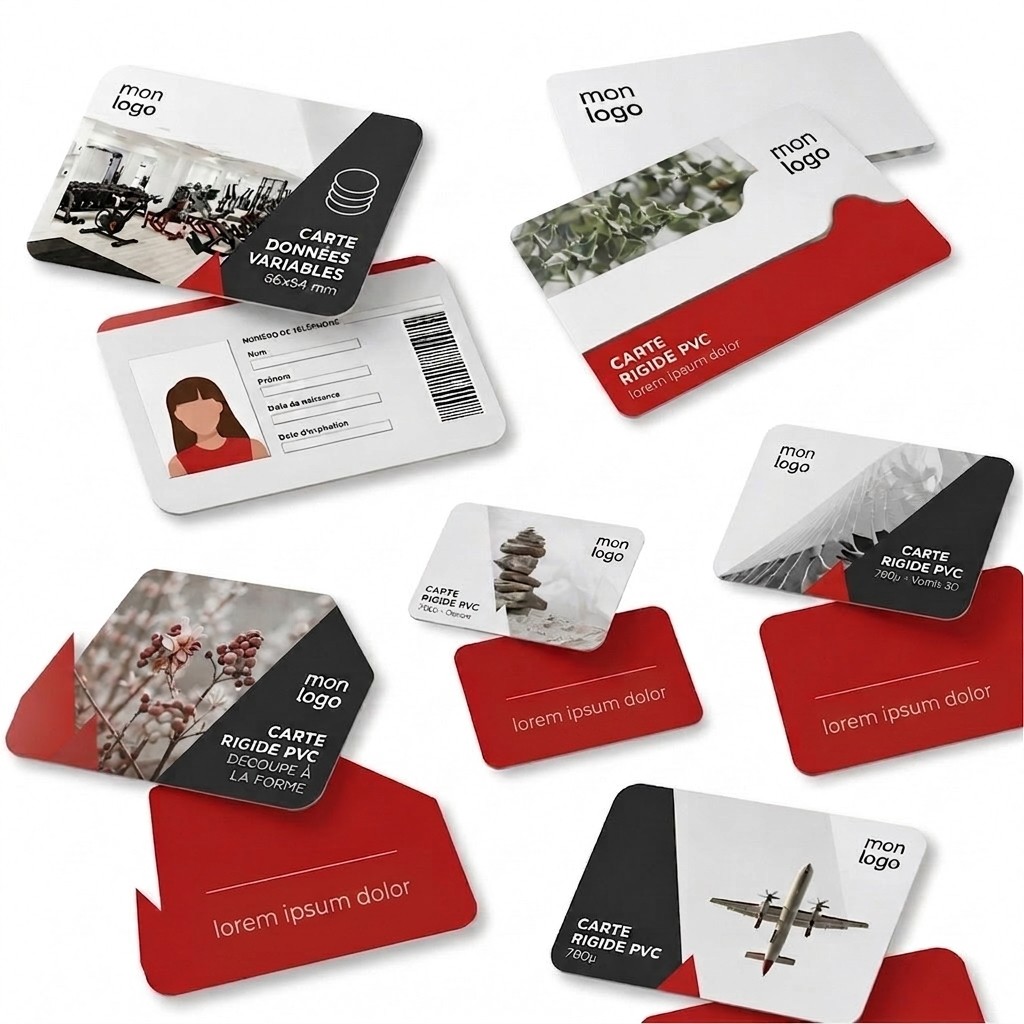 Carte rigide en PVC - Large choix de finitions