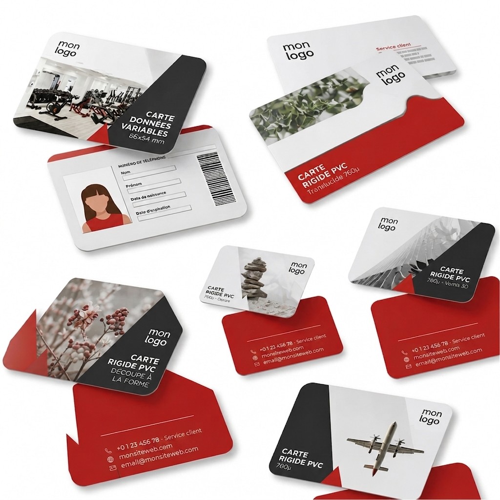 Carte rigide en PVC - Large choix de finitions