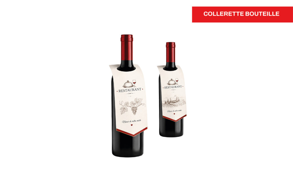Impression collerette bouteille personnalisée