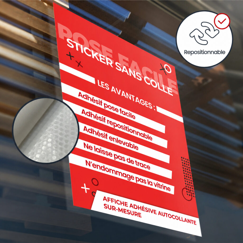 Affiche autocollante - Facile à coller et repositionnable