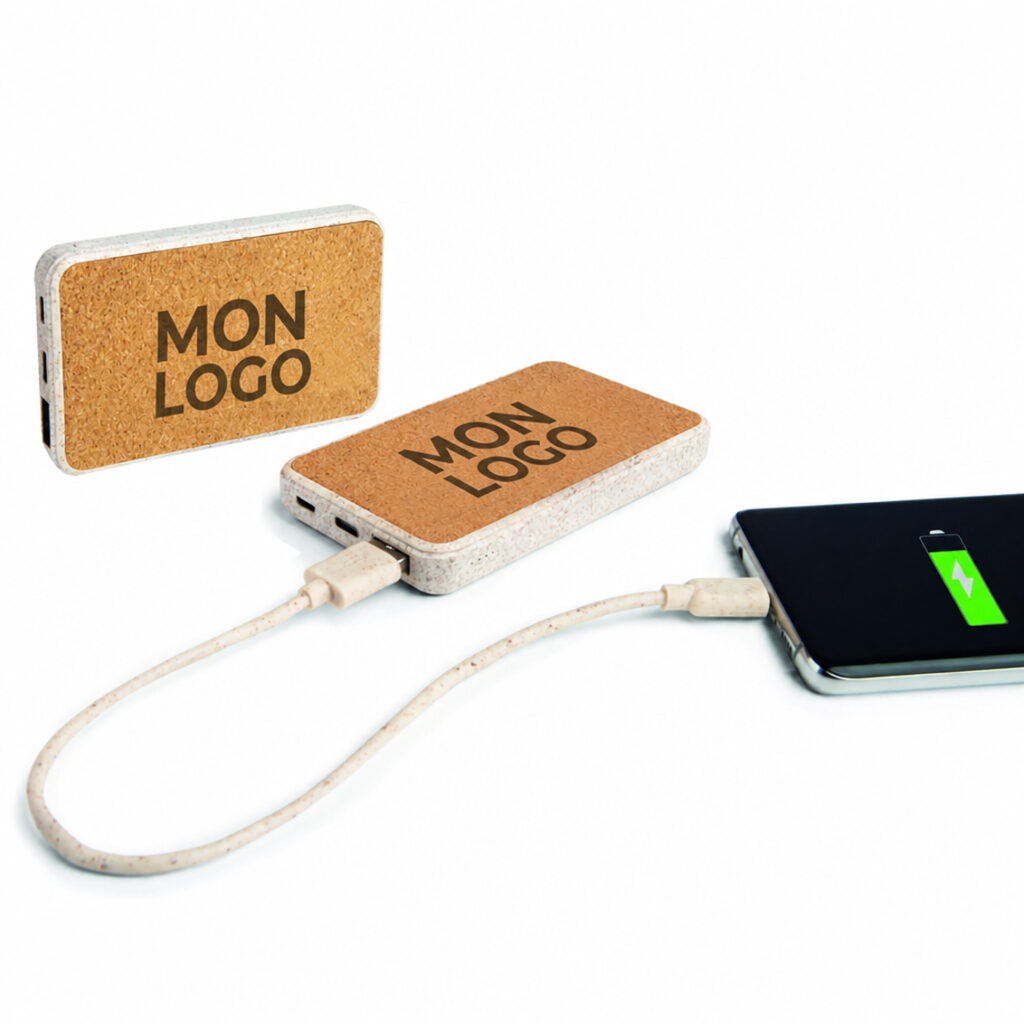 Batterie en paille de blé - Personnalisation powerbank