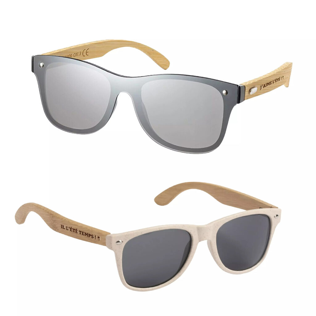 Lunette de soleil effet bambou avec personnalisation