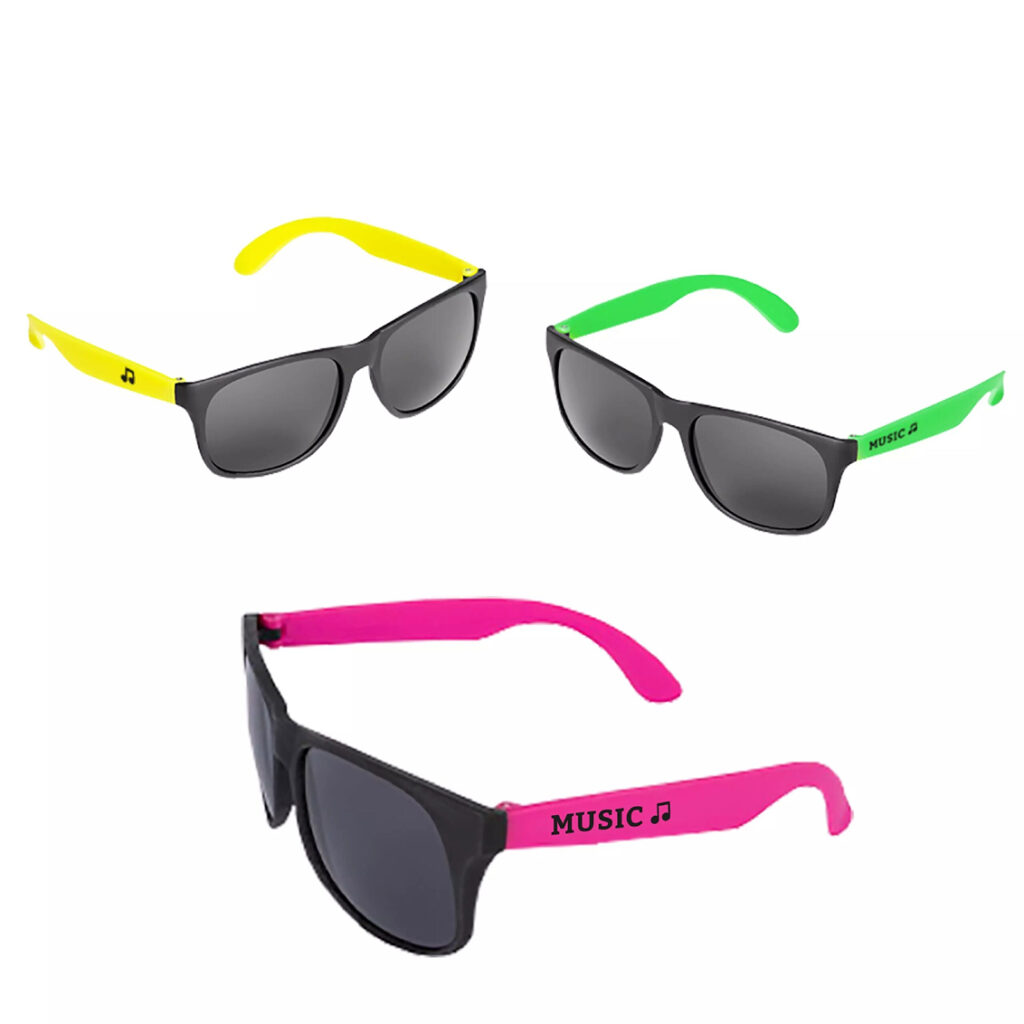 Lunette de soleil fluo personnalisées