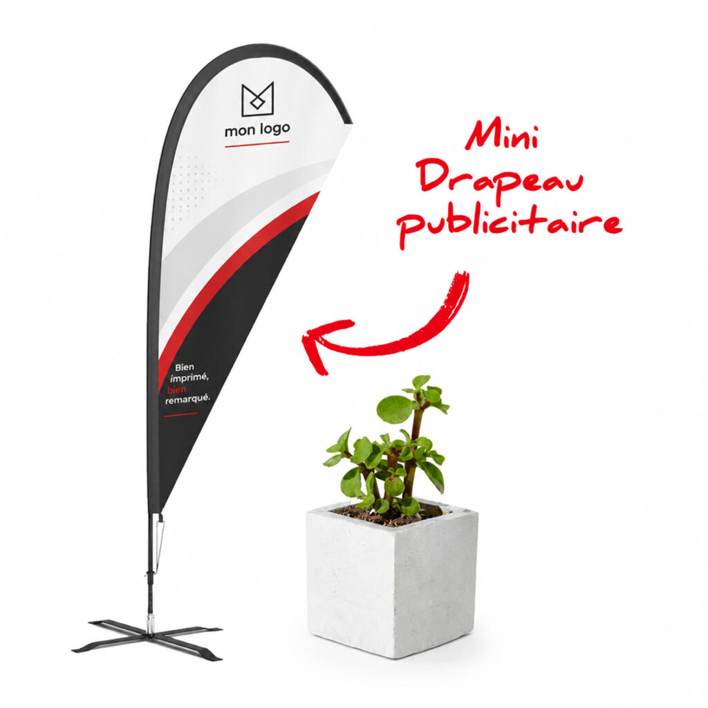Impression mini-oriflamme de comptoir